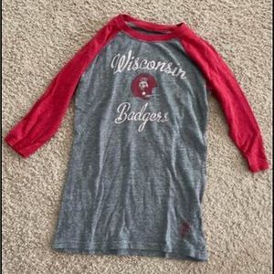 Wisconsin Badgers 3/4 shirt size small